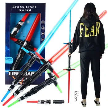 

Double Sound Lightsaber Colorful Cosplay Props Kids Double Light Saber Toy Sword for Boys Christmas New Year 2018 Gifts