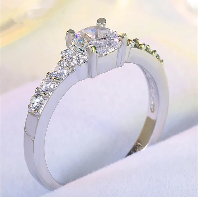 HOT Selling Sterling Fashion Silver Rings AAAAA super large zircon ring