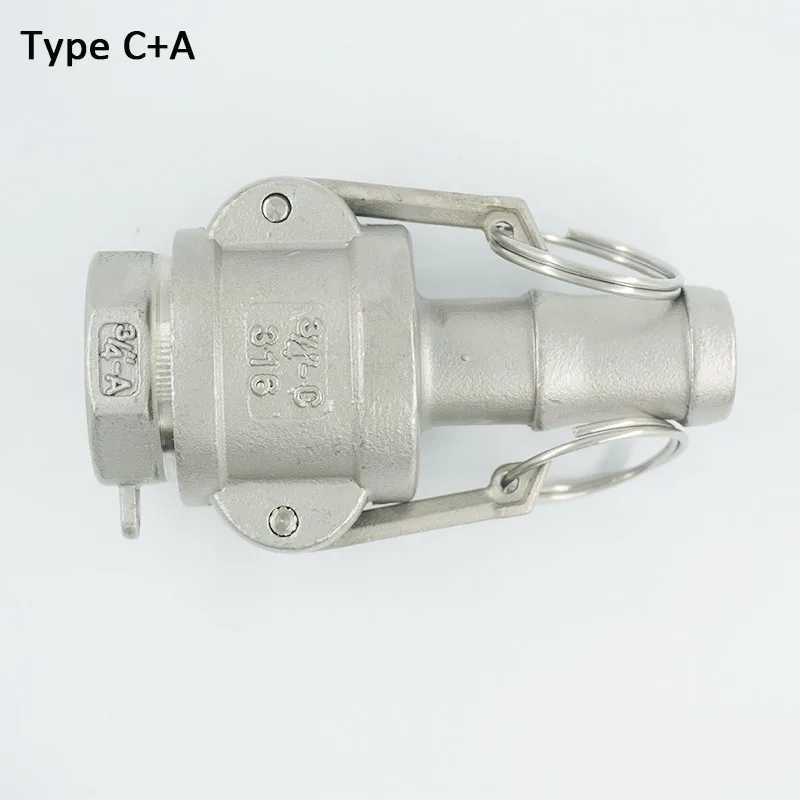 

3/4" Type C +A 304 Stianless Steel Camlock Coupling with Hosetail Shank Fitting