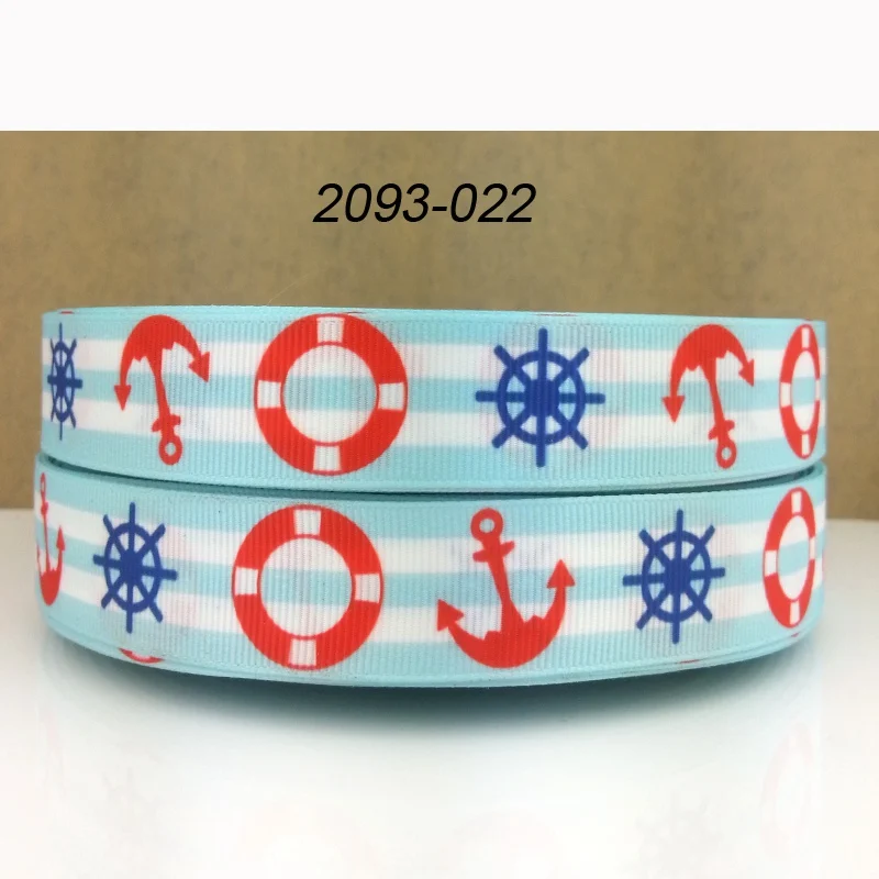 2093 50 ярдов в Размер морской рибббонс напечатанный grosgrain ленты 2383 - Цвет: 2093