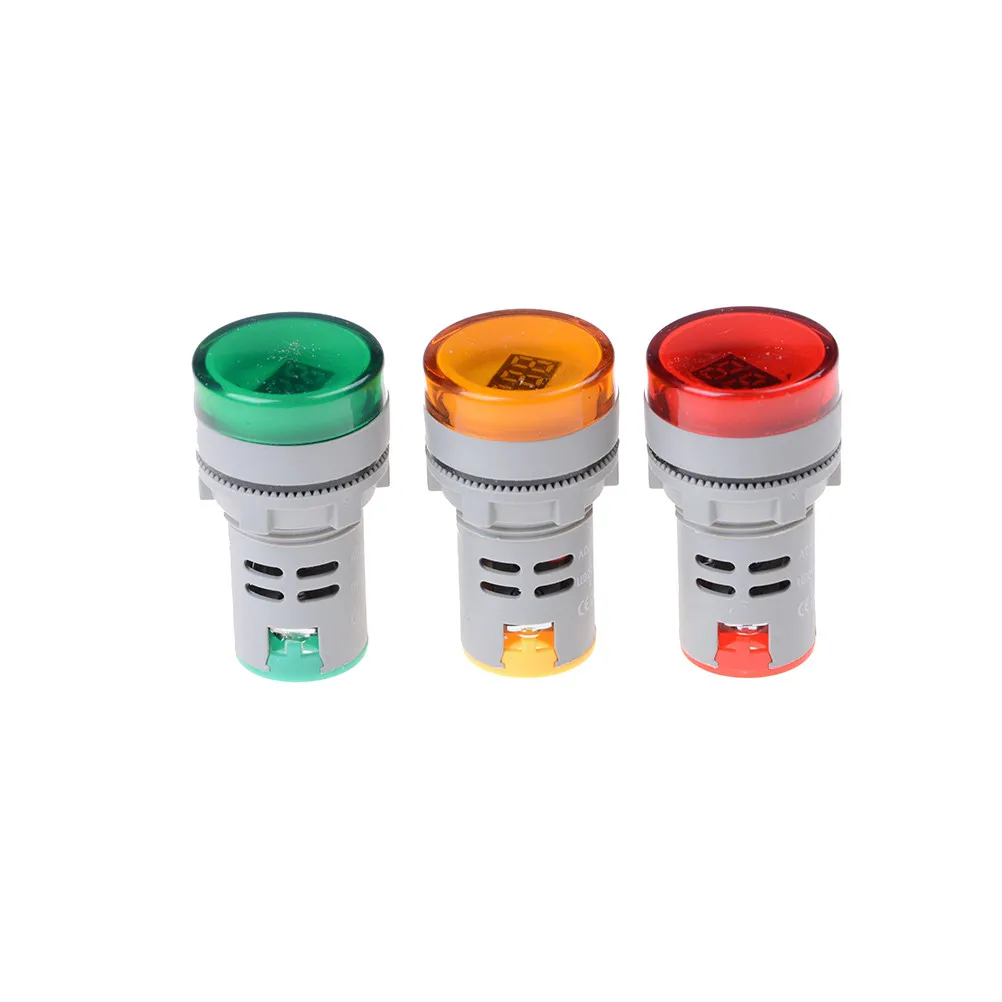 Random Color Digital Display Voltmeter Lights Combo AC 60V-600V Indicator New Drop shipping High Quality 22 MM