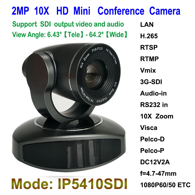 1/2.8 CMOS image sensor 1080p hd ip video conference camera 10x optical zoom with 3G SDI Output