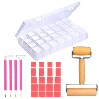 

26PCs 5D DIY Diamond painting Tools Set Full Round Diamond Embroidery Cross Stitch Rhinestone Mosaic Painting Home Decor Gift