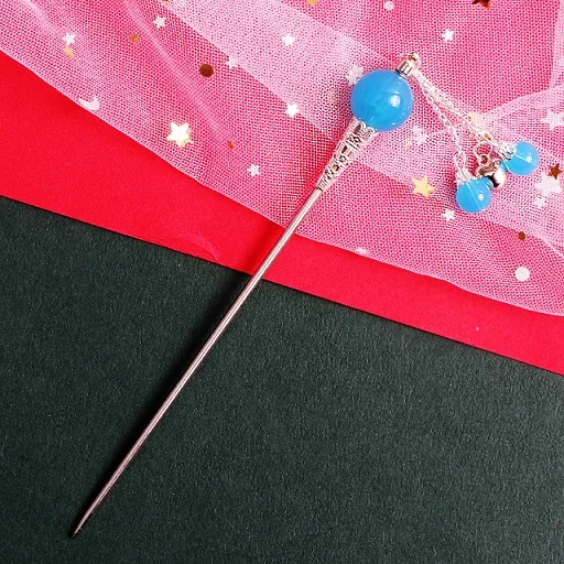 Элегантная Корейская шпилька тиара аксессуары для волос жемчужная подвеска заколки для волос для женщин Сладкий головной убор - Цвет: blue