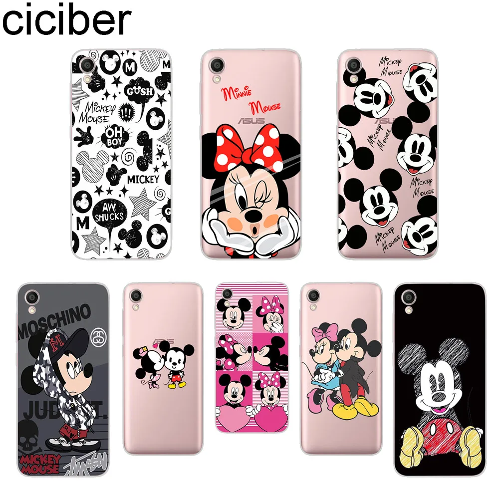 

ciciber Mickey for ASUS ZenFone Live L1 V 3 GO Zoom S Cover Clear TPU for ZenFone MAX Pro Plus Lite L1 M1 Soft TPU Phone Cases