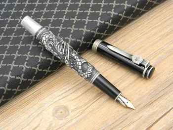 

JINHAO metal Silver accessories Trim M Nib Dragon pen Fountain Pen