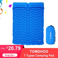 TOMSHOO Double Sleeping Pad 2 Person Ultra-light Portable Mattress Inflatable Mat Camping Mat Outdoor With Pillow