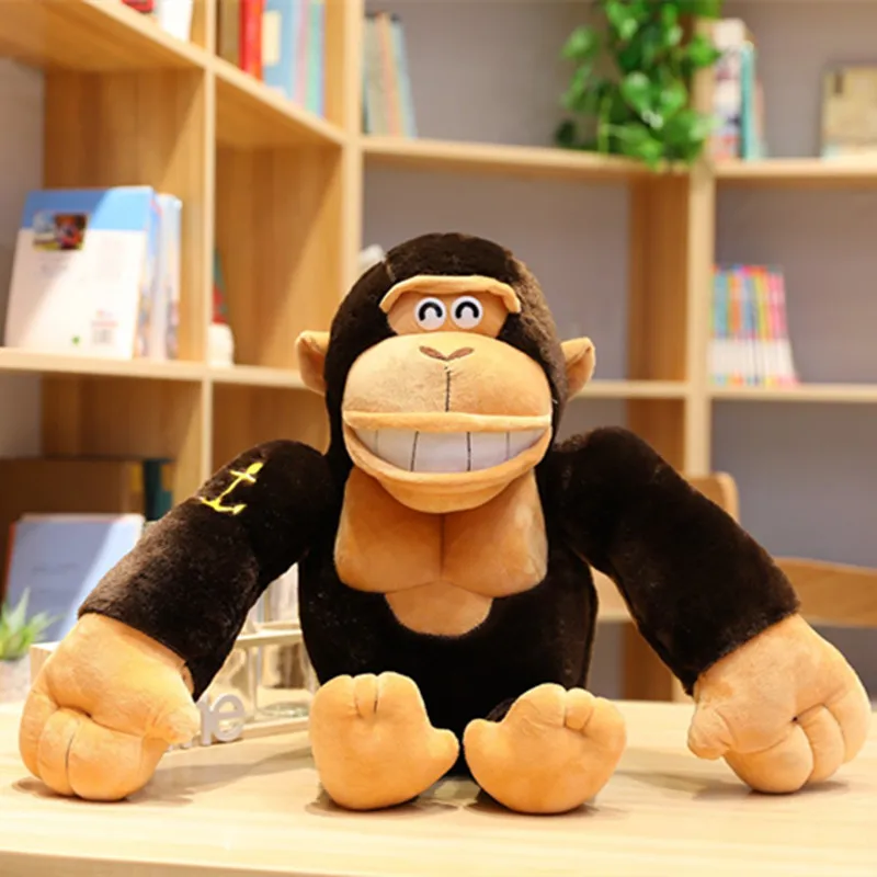 Lovely 1pc 45/55cm large cartoon monkey vajra orangutan plush toy gorilla diamond plush doll filled pillow children's toy toys