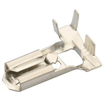 

100pcs/lot 6.3 flag type plug with lock spring 7-shaped right angle plug spring 250 lock elbow terminal block