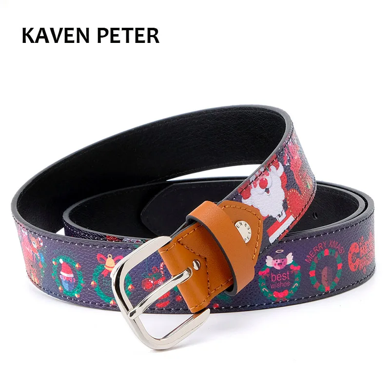 Man Christmas Belt Print Christmas Pattern Silk Screen Santa Claus
