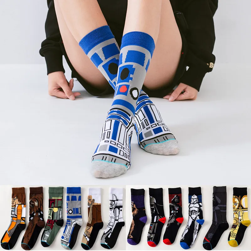 

Howfits Star Wars Men Women Cartoon Ankle Funny Socks Streetwear Mens Cotton Hip Hop Movies Master Cosplay Wookiee Jedi Knight