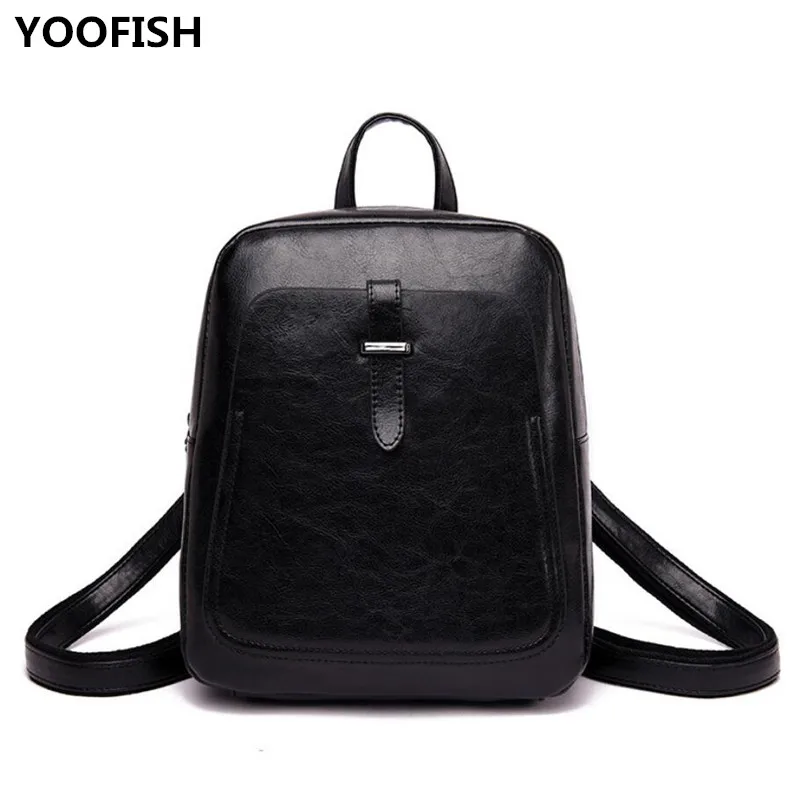 

Classic retro women's bag waterproof PU leather backpack student bag outdoor travel leisure backpack three-color ZX-013.