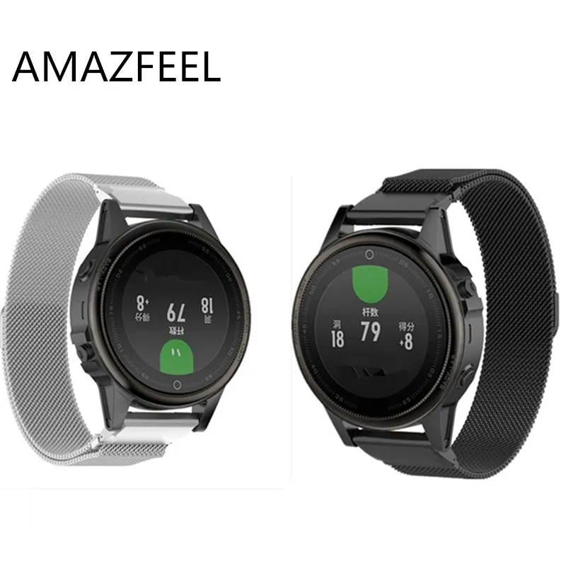 

New 26mm Milanese Loop Band Strap For Garmin Fenix5 5XPlus Fenix3 Smart watch Stainless Steel Wristband With Quick release