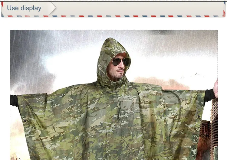 Военный уличный охотничий костюм, плащ, водонепроницаемый, экологичный, унисекс, дождевик, аварийное пончо, охотничий костюм