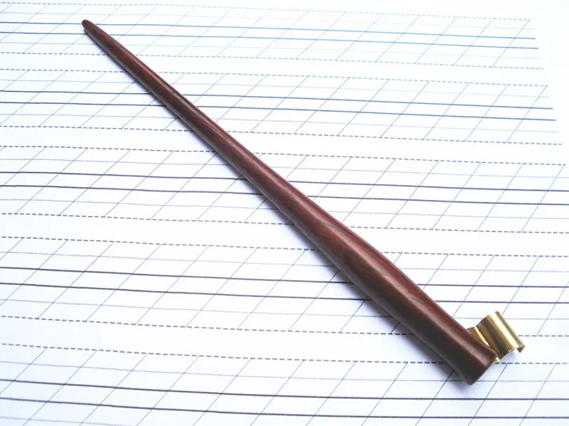 Peças para um Roteiro do Copperplate Porta canetas com Ajustável 10 Monte Feito à Mão Rose Wood Oblíqua Caligrafia Dip Flange 3 High Quality holder badge
