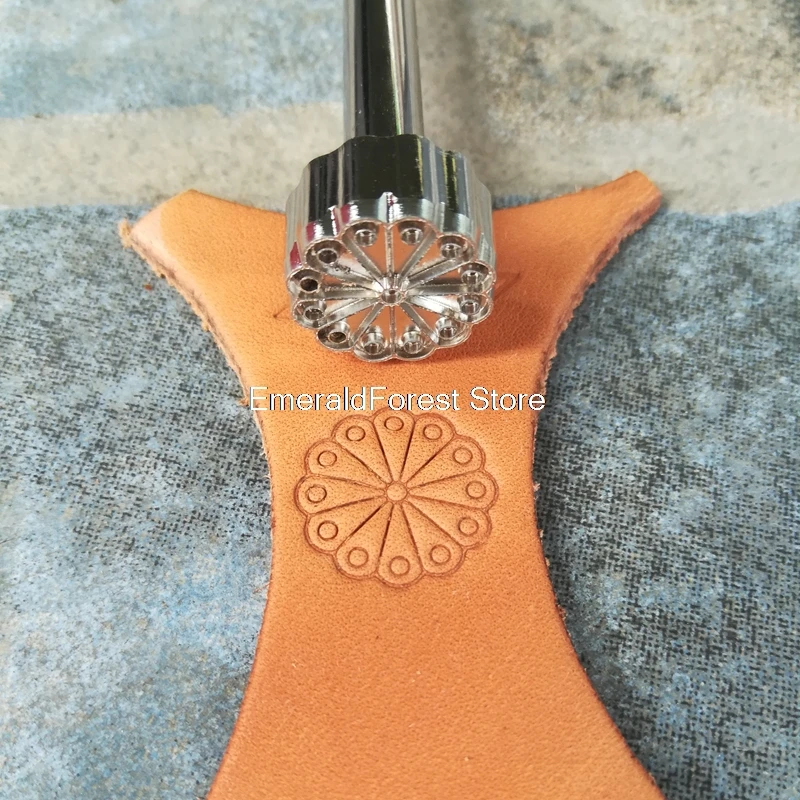 Leather carving printing tools DIY handmade round polka dot flower core steel pattern tool leather art imprint | Дом и сад