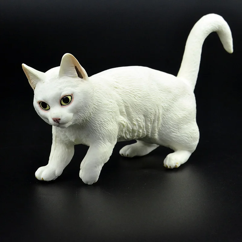 

1/6 farm animals funny cute pet 18cm big white shorthair cat figures collectibles toy