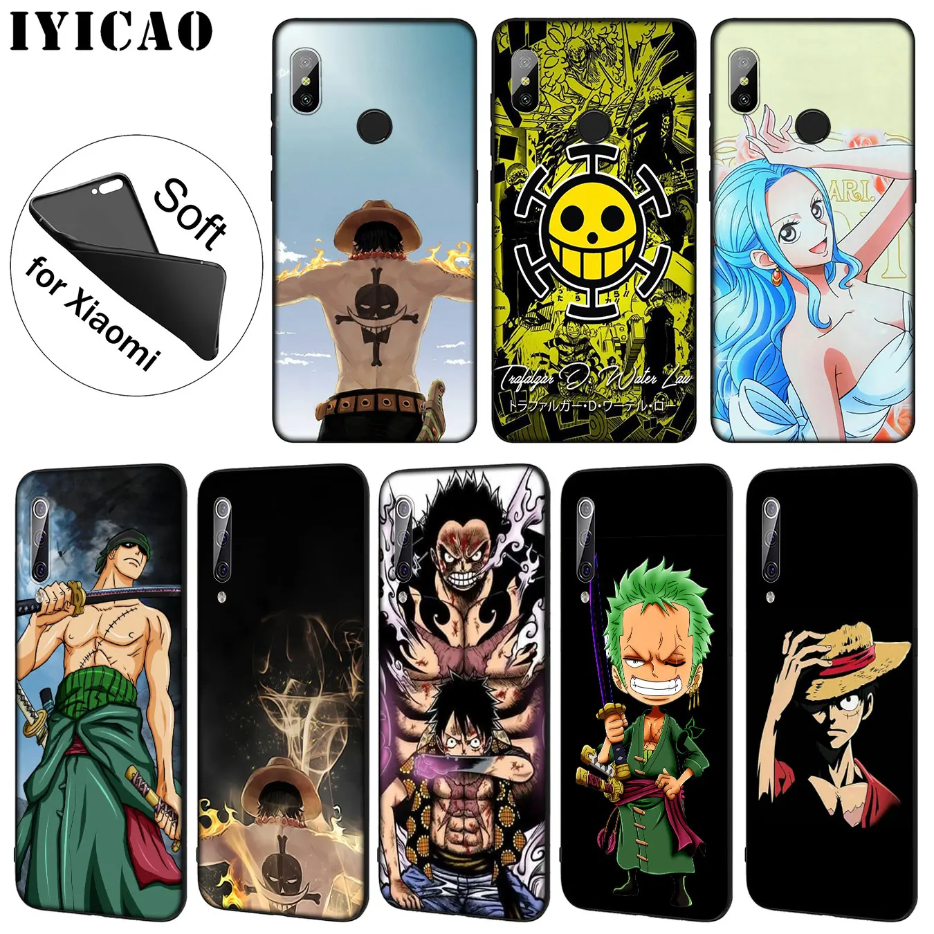 IYICAO one piece luffy Мягкий силиконовый чехол для телефона Xiaomi Mi 9 SE 9T CC9 CC9E 8 A3 Pro A1 A2 Lite