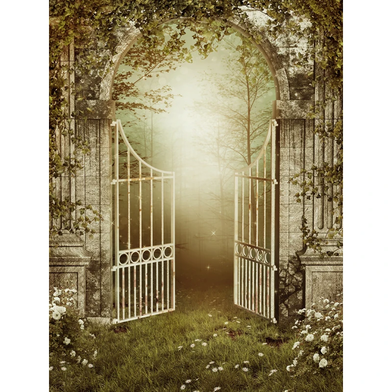

Seamless Vinyl Photography Background Vintage Door Fairy Tale Computed Printed Children Backdrops for Photo Studio F-1663