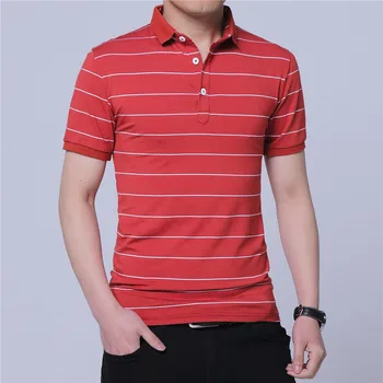 

TJWLKJ Striped Cotton Mens Polo Shirt Brands Summer Solid Poloshirt Men M-5xl Plus Size 5 Colors Camisa Polo Masculina