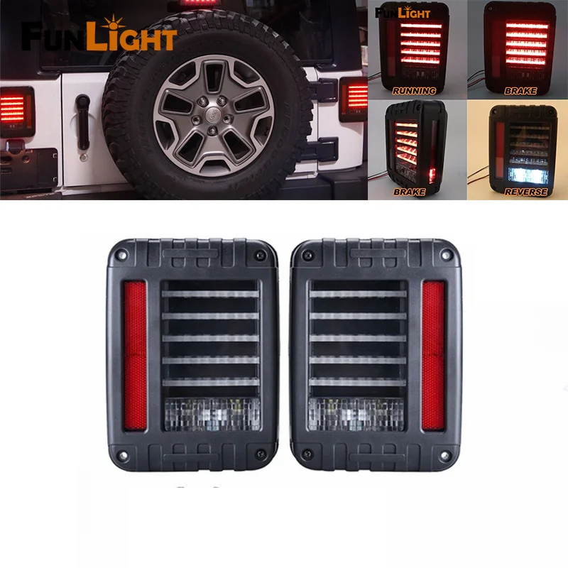 LED Tail Light Black Wrangler JK LED Brake Tail Lights Assembly with