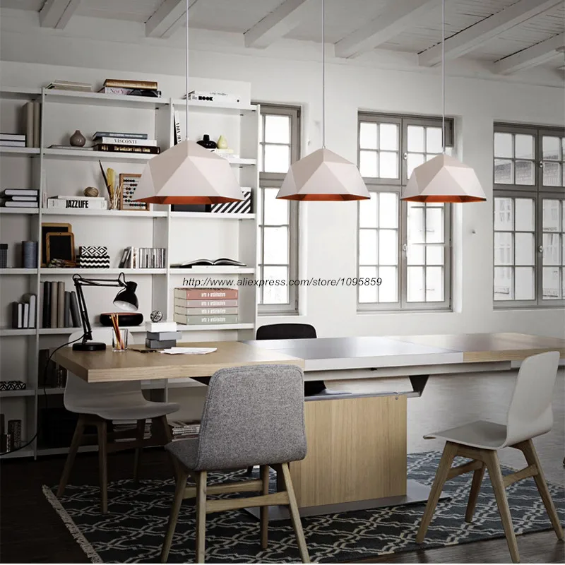 

Dining Pendant Light Fixtures Industrial Dining Bar Kitchen White/Black Lampshade Loft Style D 38/46CM