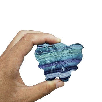 

Hand Carved butterfly!!! NATURAL Crystal Stone Rainbow Fluorite Butterfly Quartz Crystal Carved Healing