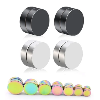 

Otakoo Punk Mens Strong Magnet Magnetic Ear Stud Set Non Piercing Earrings Fake Earrings Gift for Boyfriend Lover Jewelry