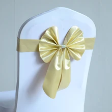 Кремовый цвет стул створки бабочка стиль галстук-бабочка стрейч пояс лайкра лента спандекс крышка стула одежда Свадебная