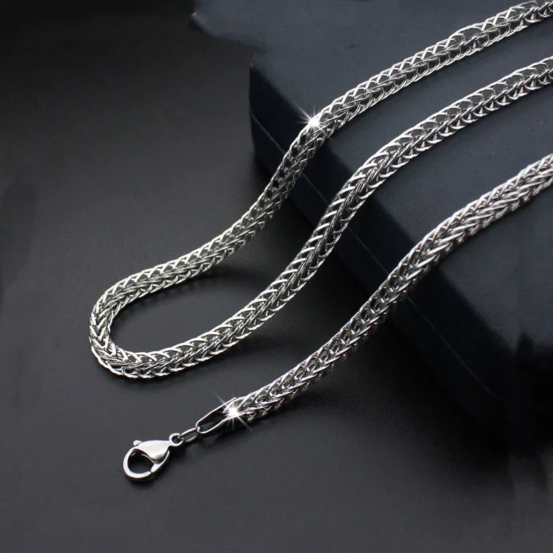 

Fashion new titanium steel necklace foxtail chain Stainless steel jewelry multilayer necklace hot sale