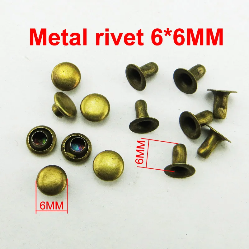 200PCS 6*6MM Bronze tone METAL RIVET button sewing clothes accessory