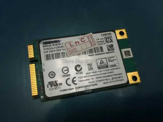 For TOSHIBA SSD 128GB Mini PCI E/mSATA SOLID STATE DRIVE THNSNS128GMCP Free shipping-in Internal