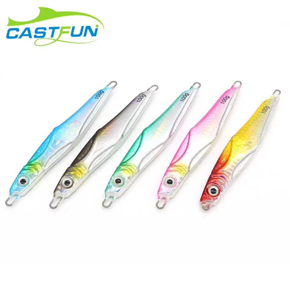 Saltwater Metal Jig Spoon Lure Fishing Wobbler Lead Jigging Lure 5pcs