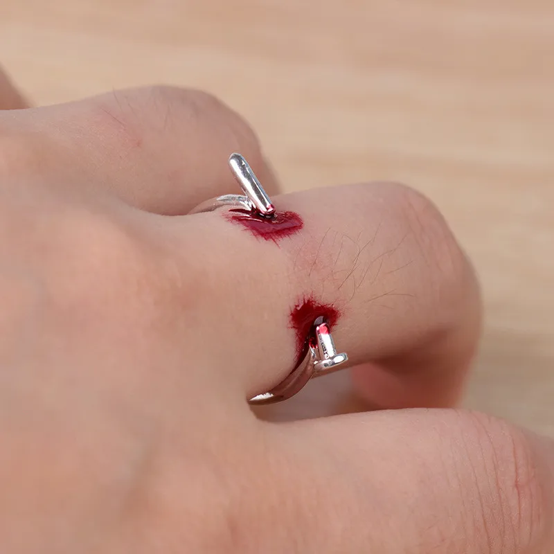 RONGQING 1 шт. модные панк Рок винт ногтей кольцо хэллоуинские кольца для влюбленных пар