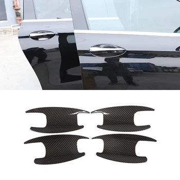 

4 pcs Carbon Fiber ABS Chrome Outer Door Bowl Cover Trim For Mercedes Benz W213 E 2016-2019 W205 C GLC X253 Car Accessories