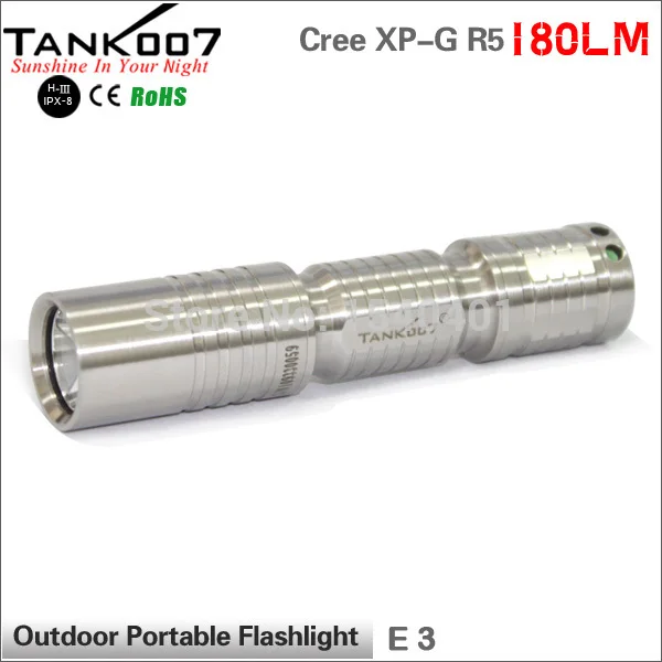 TANK007 E3 Cree XP G R5 Нержавеющая сталь Мини светодиодный фонарик фонарь брелок 180