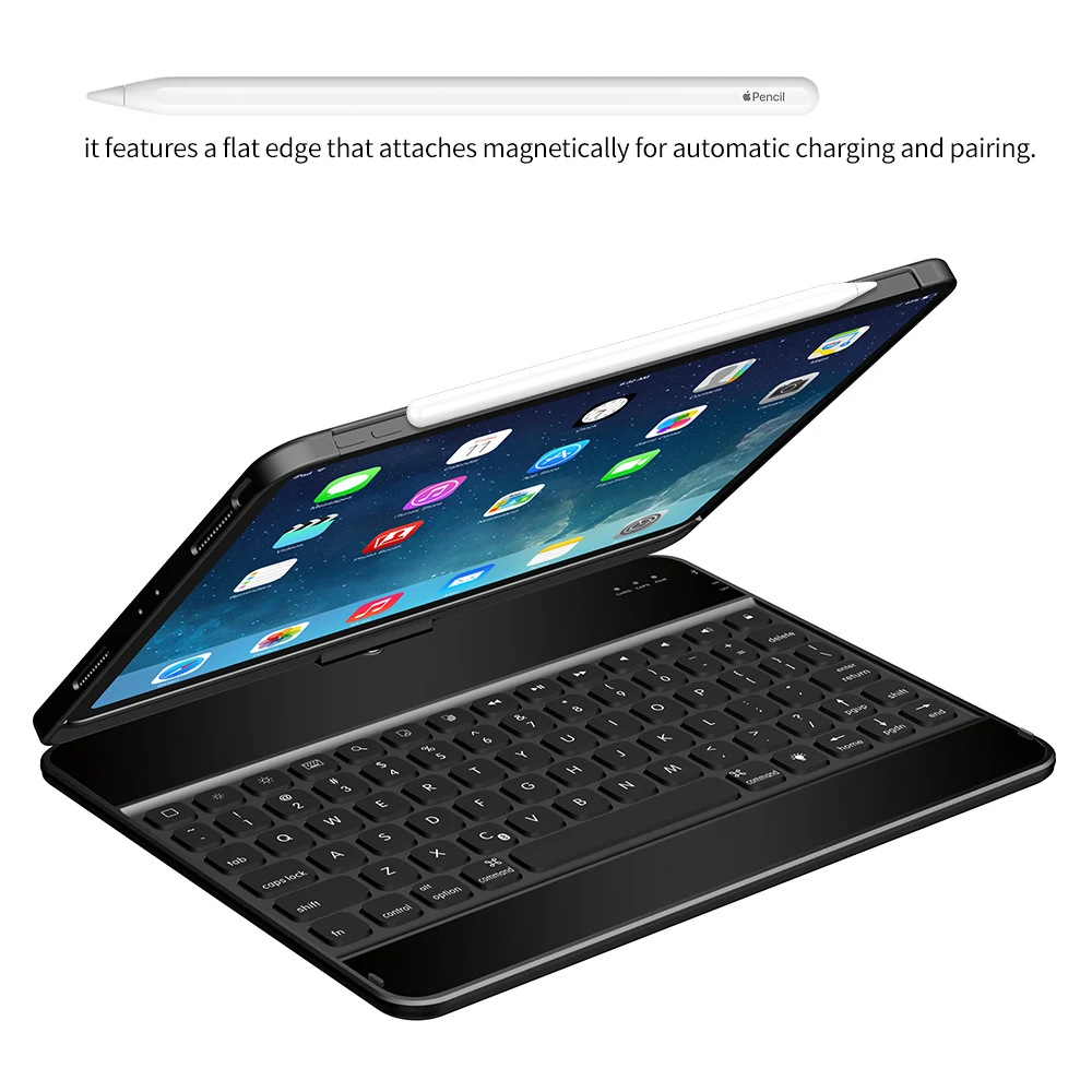  360 Degree Rotation case for ipad pro 11 inch with Wireless Bluetooth Keyboard Swivel Stand Heavy D