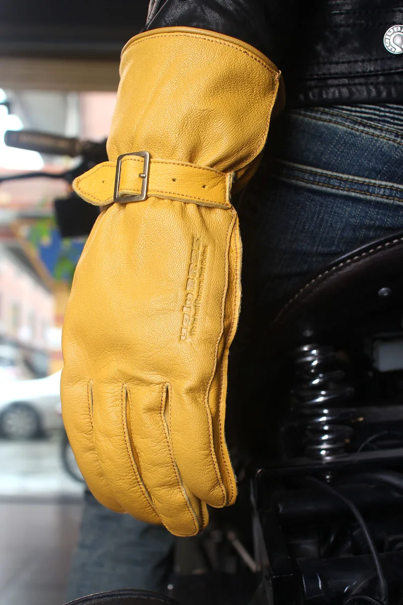 Новейшие Перчатки UGLYBROS индийские Ретро флисовые кожаные мотоциклетные перчатки для езды на велосипеде Размер: S-2XL желтые перчатки
