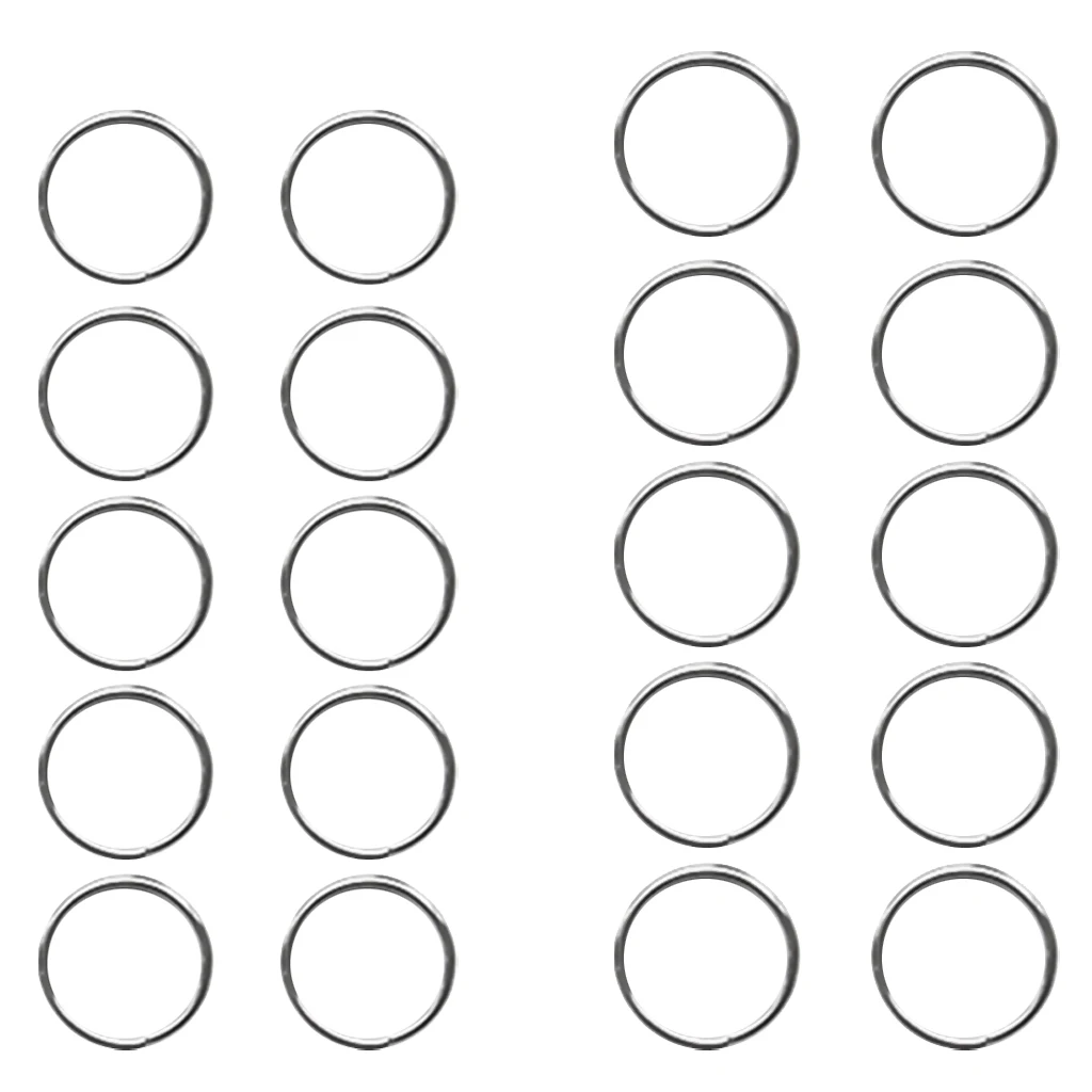 

10 Pieces Lightweight Scuba Diving Split Ring Silver 316 Stainless Steel Outdoor Sports Underwater Gear Attachment 30mm/22mm