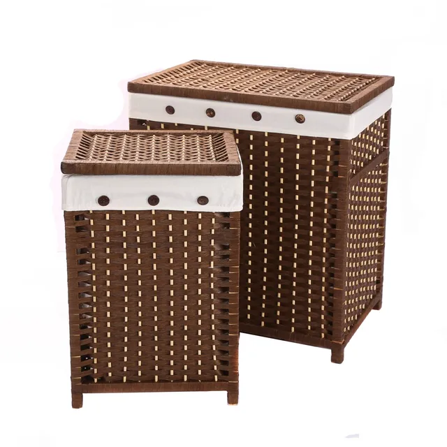 Grande cesto de Roupa Suja Cesta De Armazenamento Cesta Corda de Papel Tecido Lavandaria Catadores com