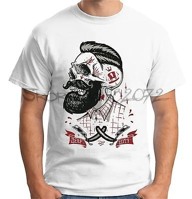 

Velocitee Mens Deep Cuts Hipster T-Shirt Barber Shop Barbers Tattoo Beard sbz5018