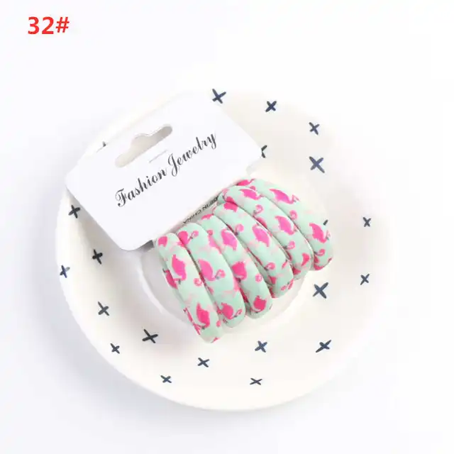 6PCS/Sett Cute Girls Elastic Hair Bands Scrunchies Ponytail Holder Rubber Bands Hair Ties Sweet Kids Hair Rope Hair Accessories style 32