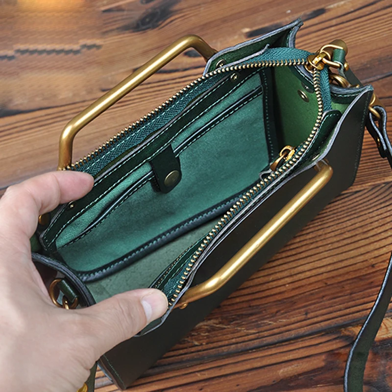 AETOO Original handbag mini bag new metal handbag handbag leather shoulder slung literary youth