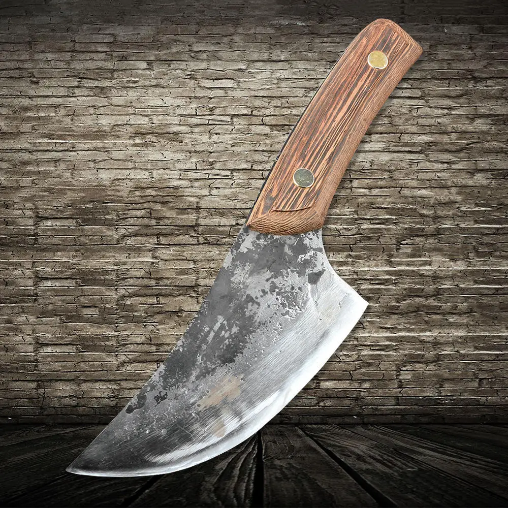 XITUO Handmade Butcher Slaughter Knife Full tang Clad Steel Cleaver Beef Hammer Broad Axe