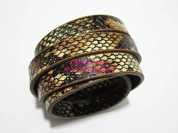 

10mm Brown boa flat leather cord 10x2mm leather cord