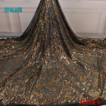 

French Lace Fabric Sequins fabric African Lace Fabric 2019 High Quality Lace Embroidered Fabric for Nigerian Wedding Dress 2652b