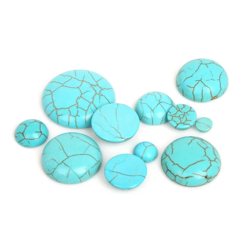

6/8/10/12/14/16/18/20/25mm Half Round Blue Flat Back Cabochons Beads for DIY stone beads jewelry findings Making