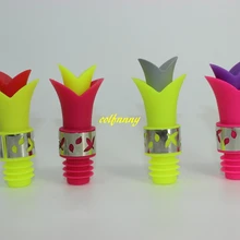 100 шт./лот цветок лилии Вино Pourer Силиконовые уплотнения бутылки Кепки свежий бутылки вина Pourer Носик Plug уплотнения бутылки stoppeer