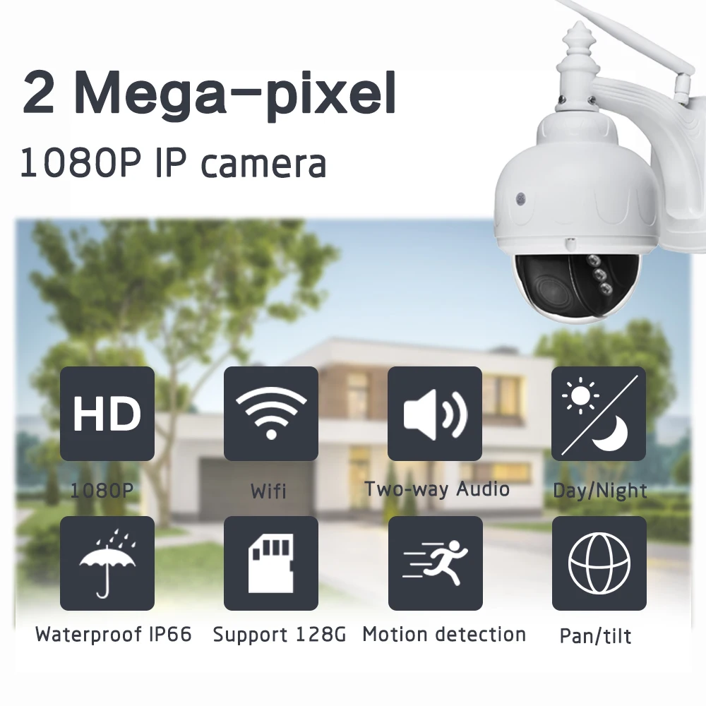 Wireless IP Camera 1080P 2.0MP 5X Optical Zoom Wifi Home Security Camera Smart P2P Waterproof Bullet IP Camera Surveillance