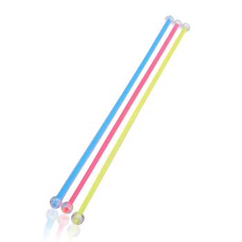 

Barware Bar Tools 38cm Candy Color Transparent Acrylic Double headed Cocktail Picks 40pc/lot